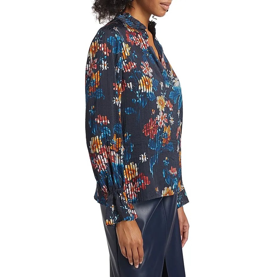 Nwt Elie Tahari Hollis Floral & Stripe Print Blouse / Size S / Msrp $325 — image 4 of 7
